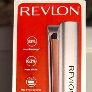 REVLON Salon Straight 1" Copper Smooth Flat Iron with Extra Long Plates NEW